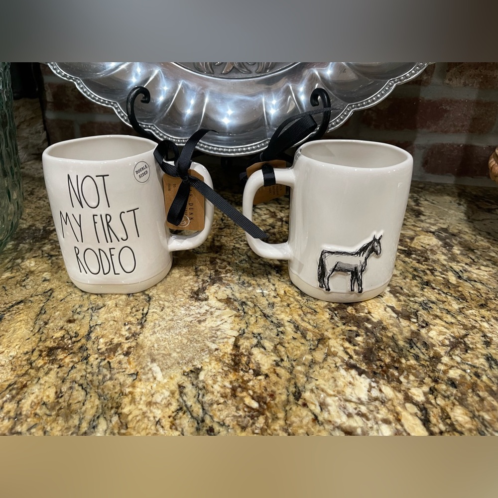 Rae Dunn NOT MY FIRST RODEO 3D Horse design 19.5oz mug - Brand new!